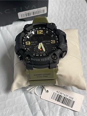 Activa - Invicta Men’s 56mm watch Black face and army green band